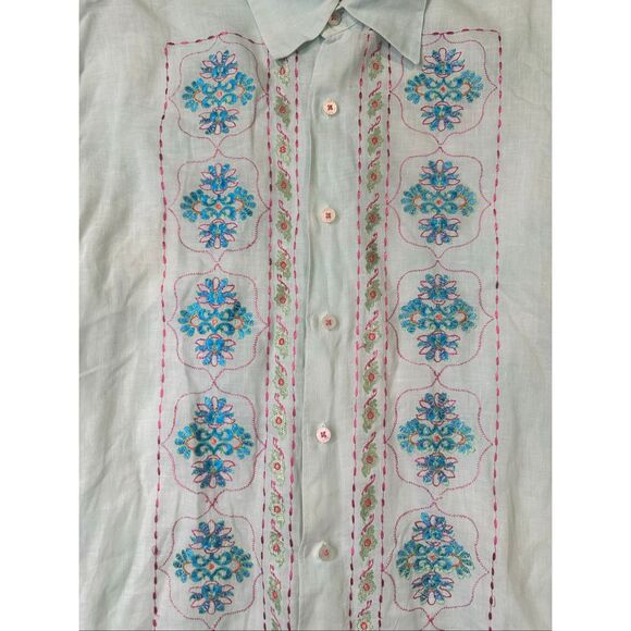 Robert Graham Men’s Embroidered Linen Button-up Shirt, size L - Picture 2 of 12